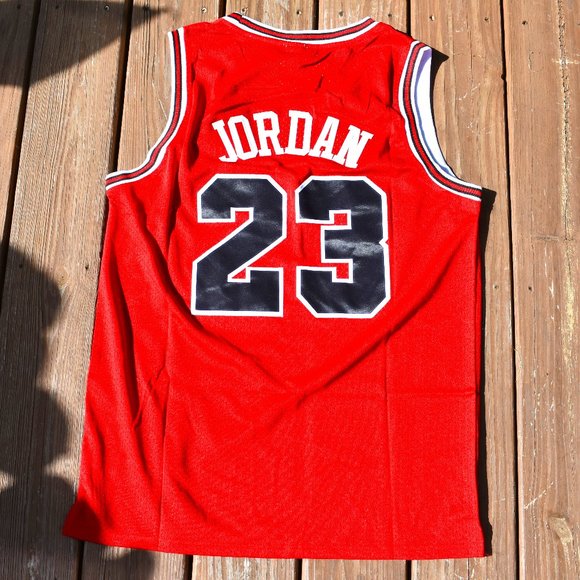 New! Michael Jordan Chicago Bulls Rookie "Chicago" RED Basketball Jersey Men's - Picture 2 of 2